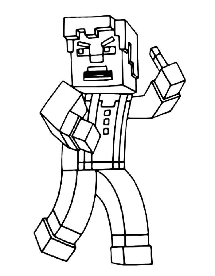 Angry Minecraft Character Pointing Forward