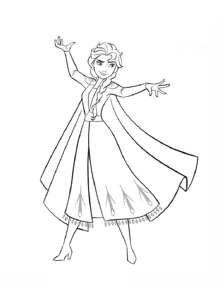 Elsa with bold blues and shimmering silver tones.