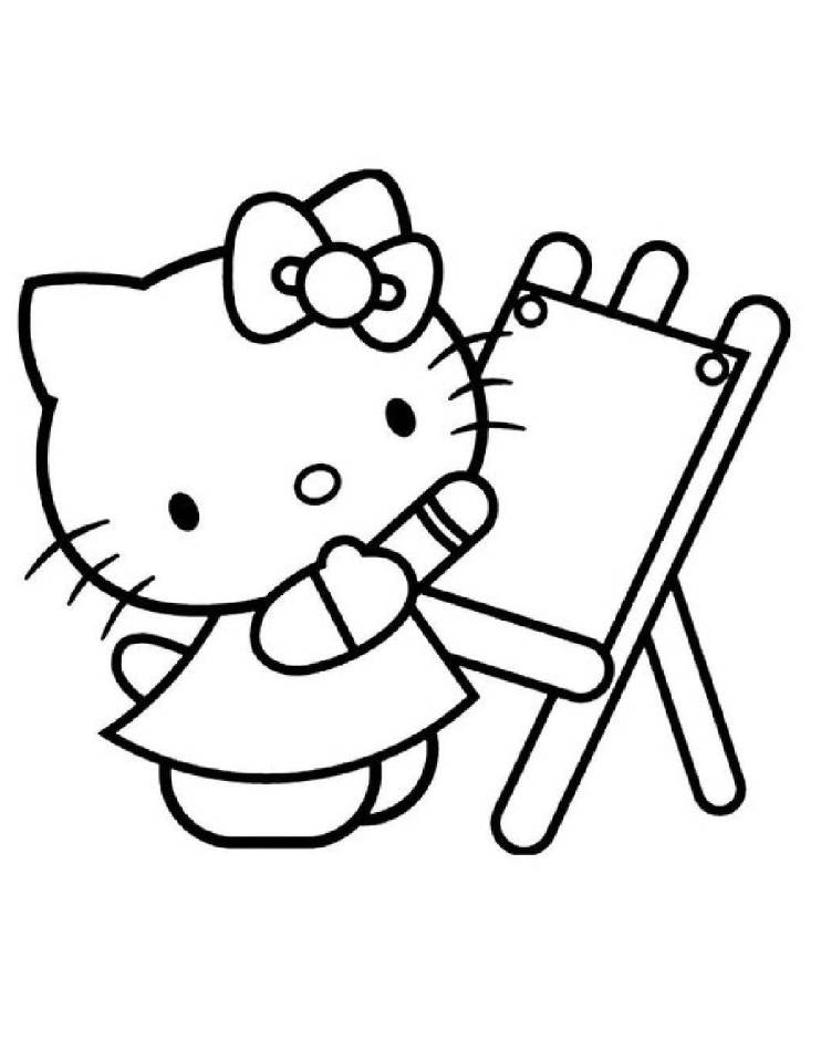  Kitty’s ready to draw, color, and fill her canvas with imagination!