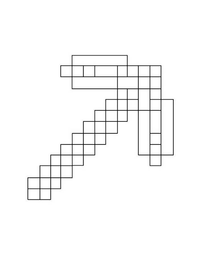Minecraft Pickaxe Tool Outline