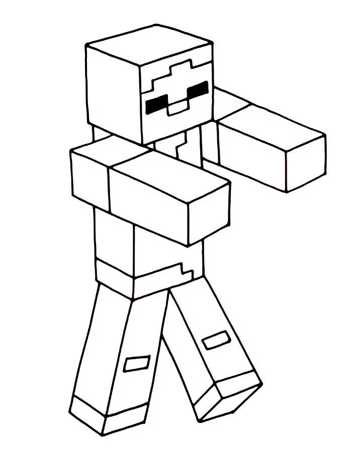 Minecraft Zombie Character Walking Forward