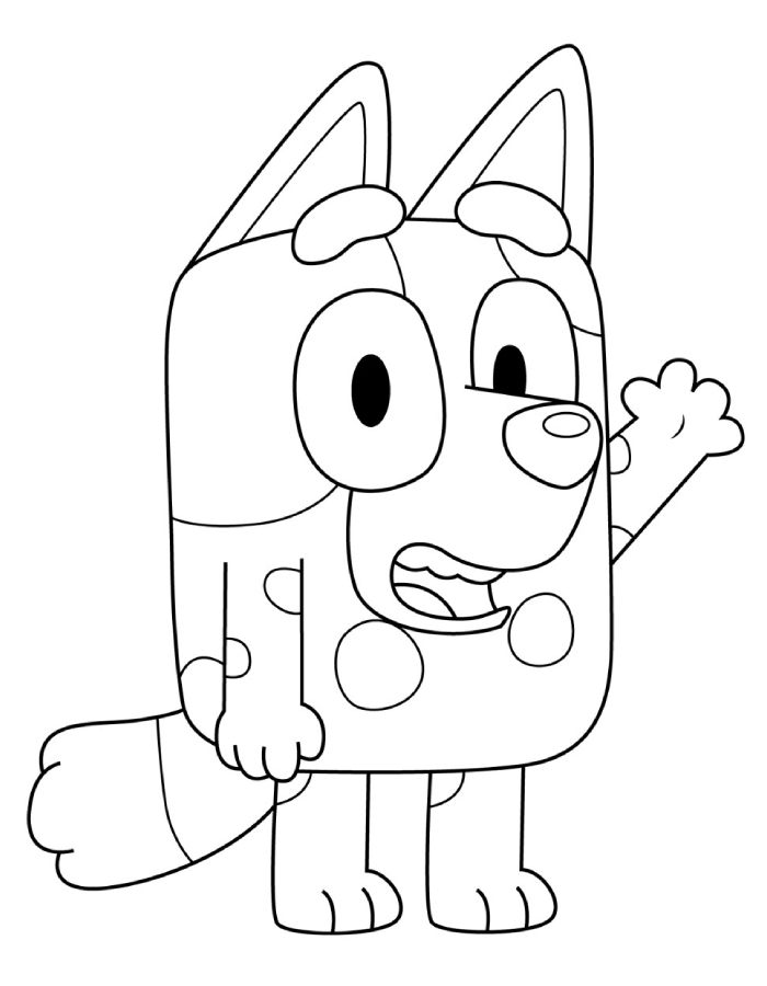 Muffin Heeler Bluey Coloring Page