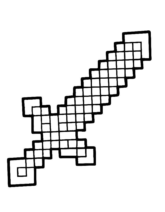 Pixelated Minecraft sword