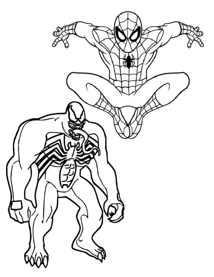 Spider-Man faces off against Venom in an epic showdown.