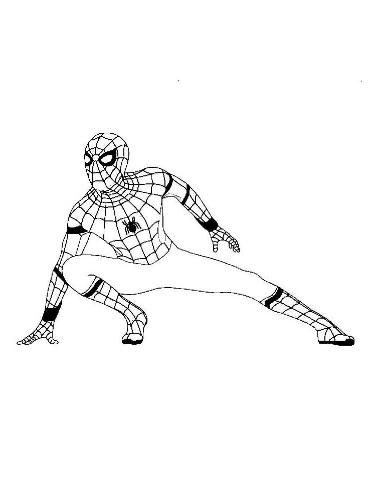Spider-Man is ready for action in his classic crouching pose