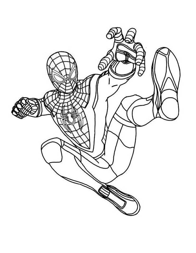 Spider-Man mid-action